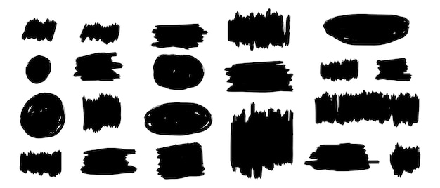 Pinceles de angustia negra Grunge Texture Splash Ilustración vectorial de la bandera