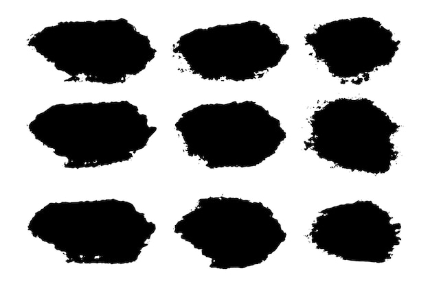Pinceles de angustia negra Grunge Texture Splash Ilustración vectorial de la bandera