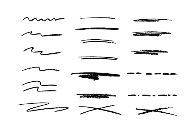 Pinceles de lápiz vectorial y elementos caligráficos ideales para el diseño de texto en banners de aplicaciones