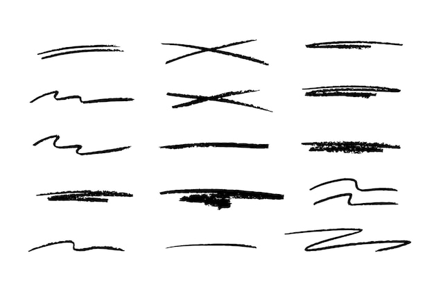 Pinceles de lápiz vectorial y elementos caligráficos ideales para el diseño de texto en banners de aplicaciones