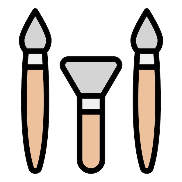 Pinceles de maquillaje Ilustración del diseño del icono vectorial