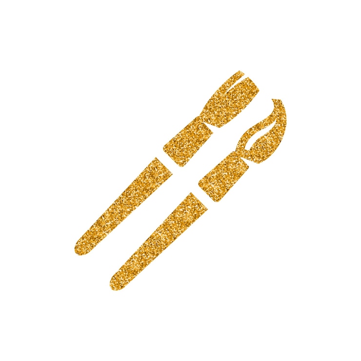Vector pinceles de pintura de icono de brillo dorado