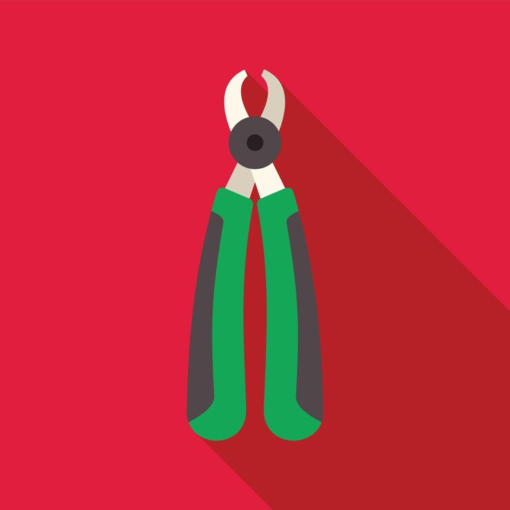 Vector pinceles verdes con manijas negras sobre un fondo rojo