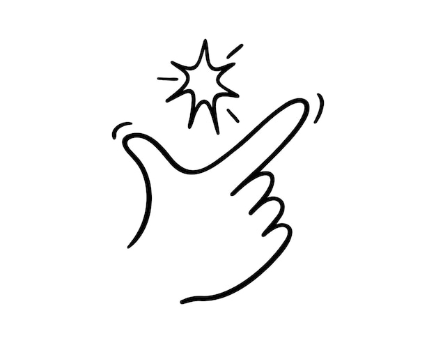 pinchazo de dedo dibujado a mano icono dibujo del contorno pinchazo del dedo línea símbolo clipart