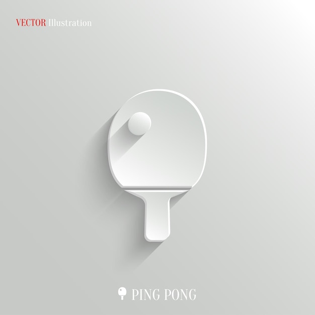 Ping pong icono vector blanco app botón
