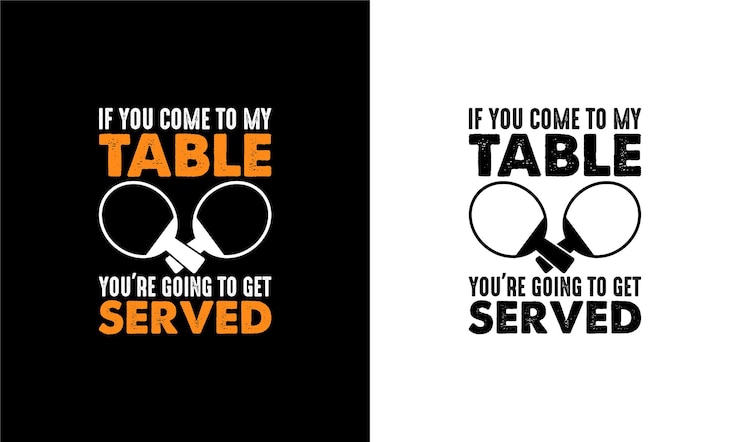 Vector ping pong table tennis quote diseño de camiseta, tipografía