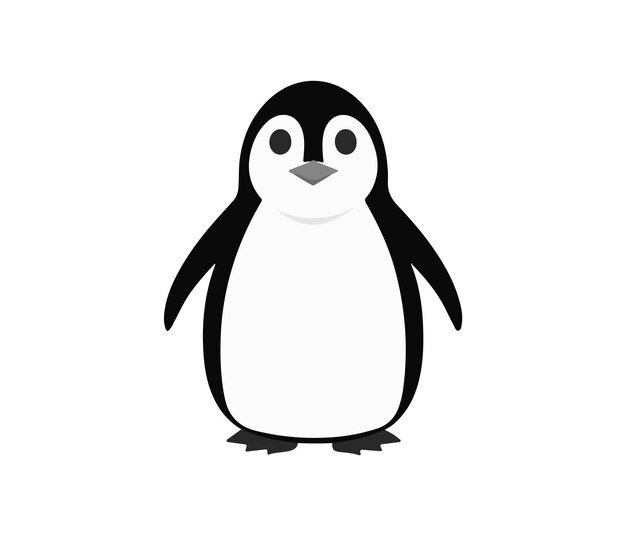 Pinguín icono vectorial logotipo personaje de dibujos animados pescado salmón ilustración dibujos dibujos pinguín logotipo icono vector c