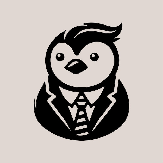 Vector el pinguín de negocios moderno es el logotipo de la mascota.