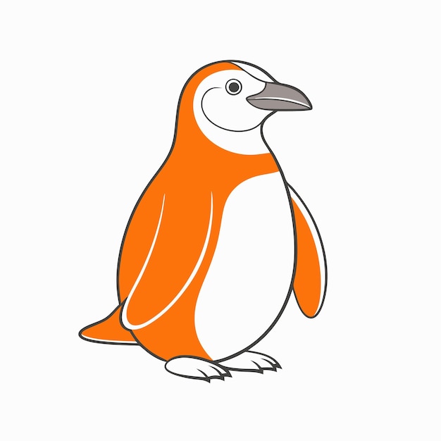 Pingüino africano minimalista sobre un fondo blanco
