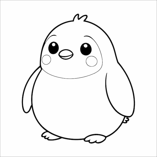 Vector pingüino para colorear dibujo para niños