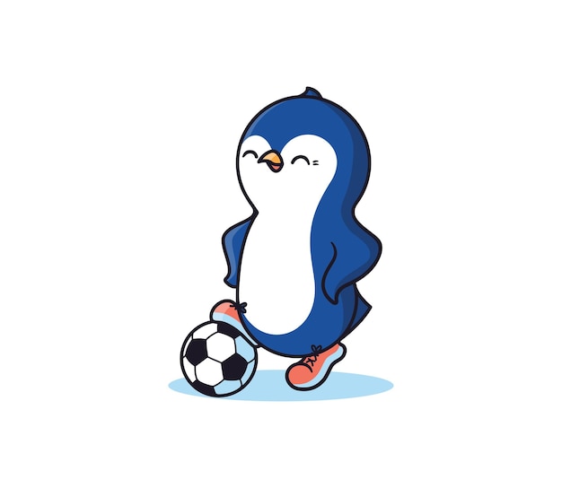 El pingüino es un jugador de fútbol.
