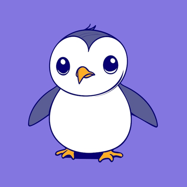 Un pingüino con fondo azul.