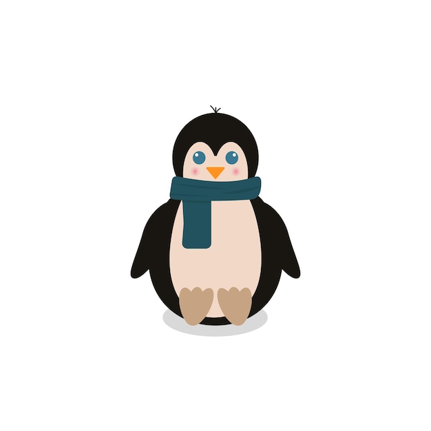 Pingüino Ilustración vectorial de dibujos animadosIcono de pingüino bebéLindo pequeño pingüino divertido