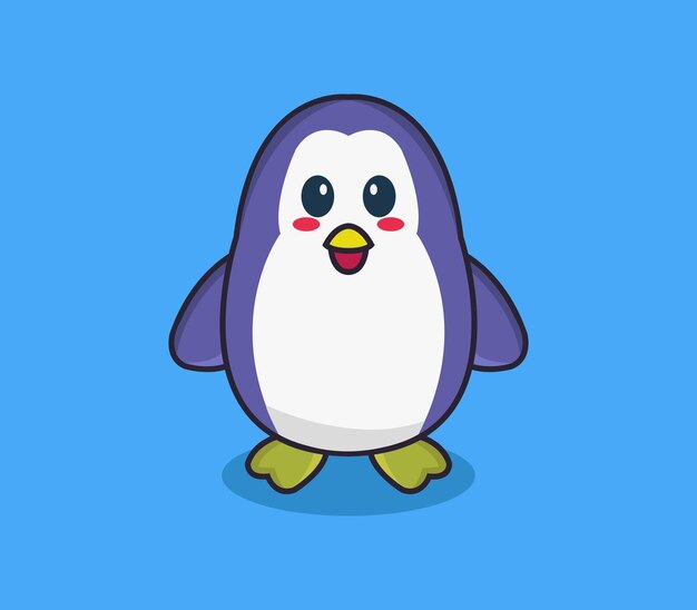 Pingüino ilustrado en estilo de dibujos animados