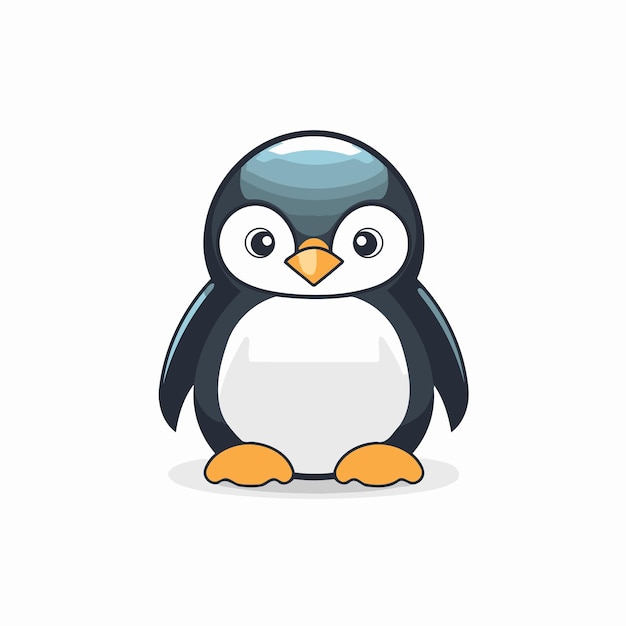 Vector un pingüino lindo aislado sobre un fondo blanco ilustración vectorial