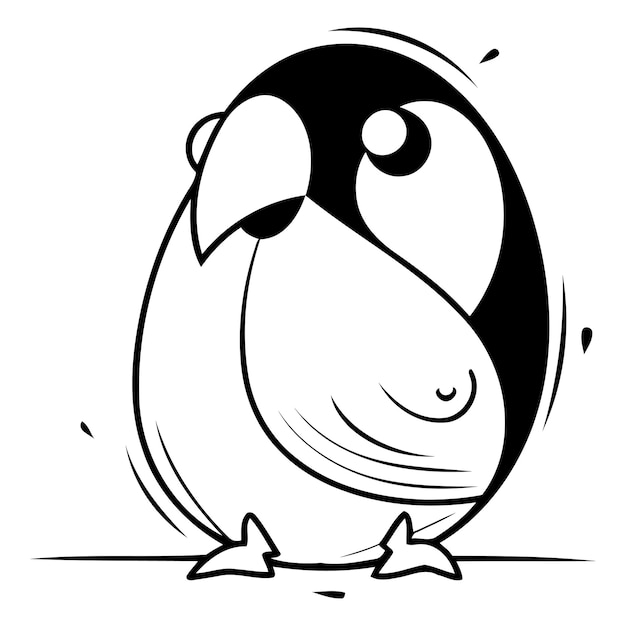 Pingüino lindo Ilustración vectorial de un pingüino de dibujos animados