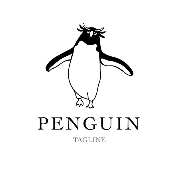 Pingüino logo simple ilustración gráfico pingüino elemento icono