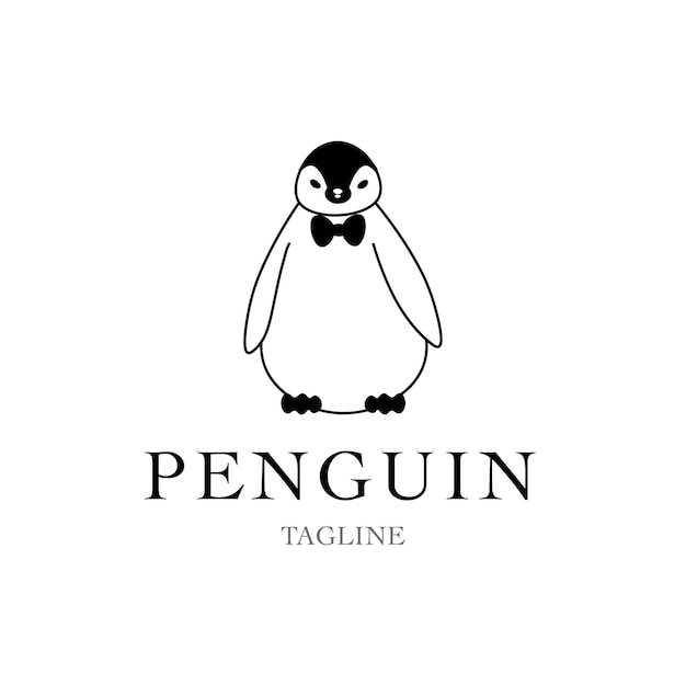 Vector pingüino logo simple ilustración gráfico pingüino elemento icono