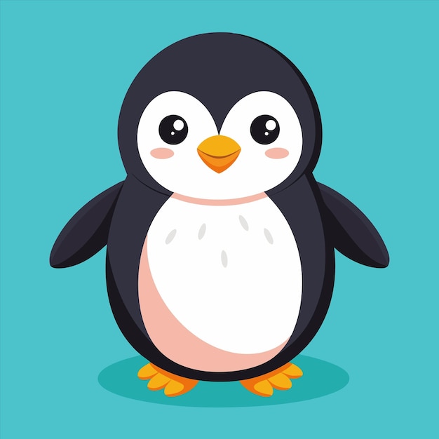 un pingüino con un pecho blanco y un vientre rosa y un fondo azul