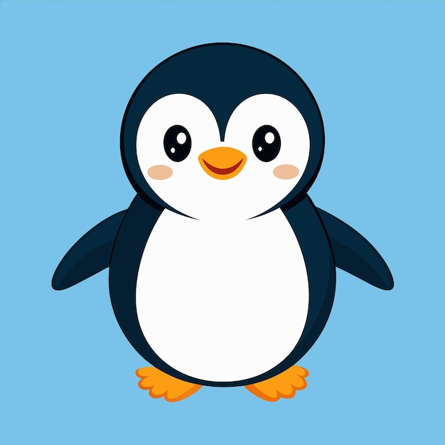 un pingüino que está en un fondo azul