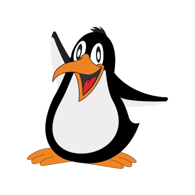 Vector pingüino rey vectorial libre sobre fondo blanco