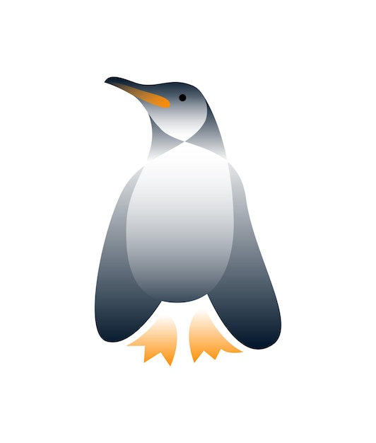 Vector pingüino de vector en estilo degradado. arte digital