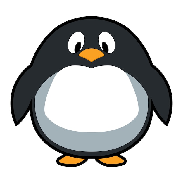 Pingüino vector ilustración logo lindo gordo pingüino icono