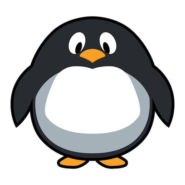 Pingüino vector ilustración logo lindo gordo pingüino icono