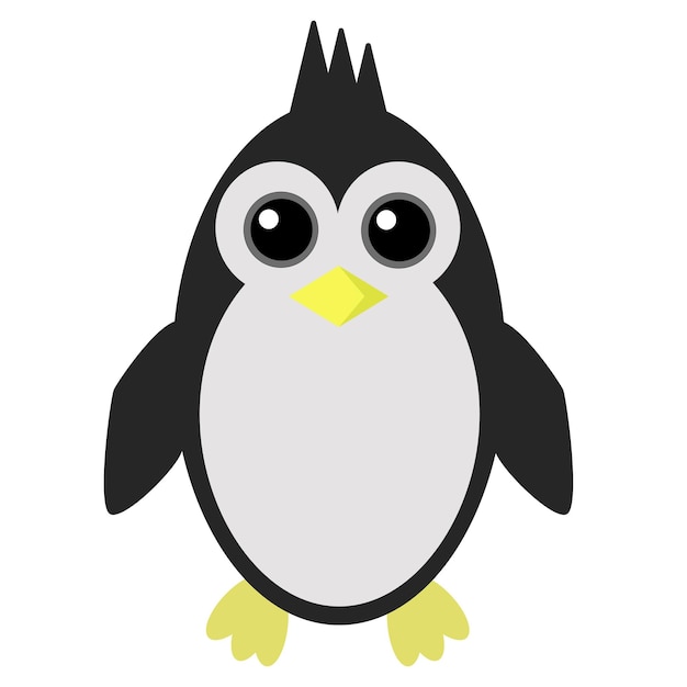 Pingüino vectorial sobre un fondo blanco