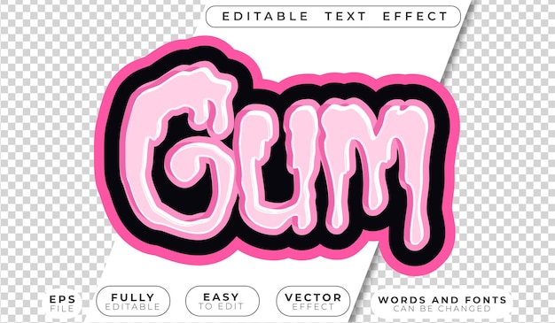Pink Bubble Gum Sweet Candy Es un archivo de texto vectorial totalmente editable