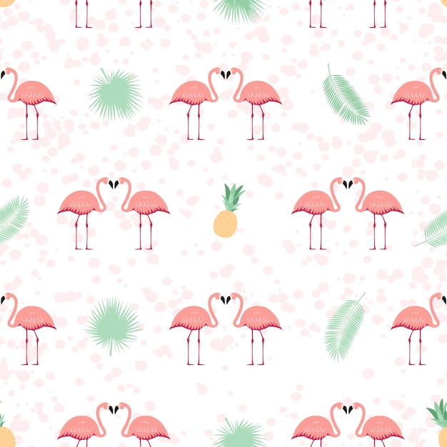 Pink flamingo sin fisuras de fondo. ilustración