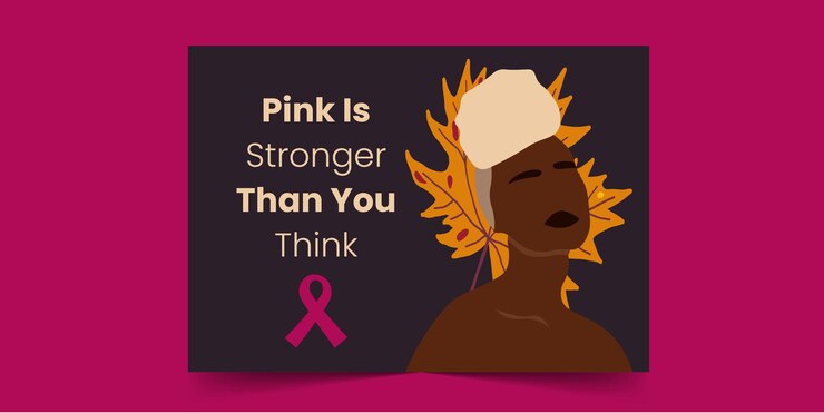 Vector pink is stronger than you think - tarjeta de cáncer de mama para mujeres africanas