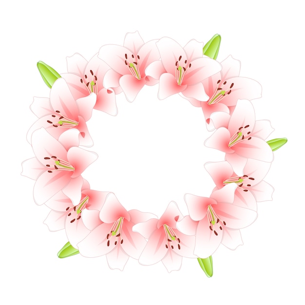Pink Lily Wreath