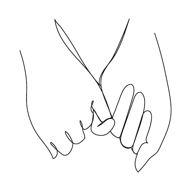 Pinky promete línea de dedos estilo de arte ilustración vectorial Pinky Swear Arte imprimible Pinky Promise