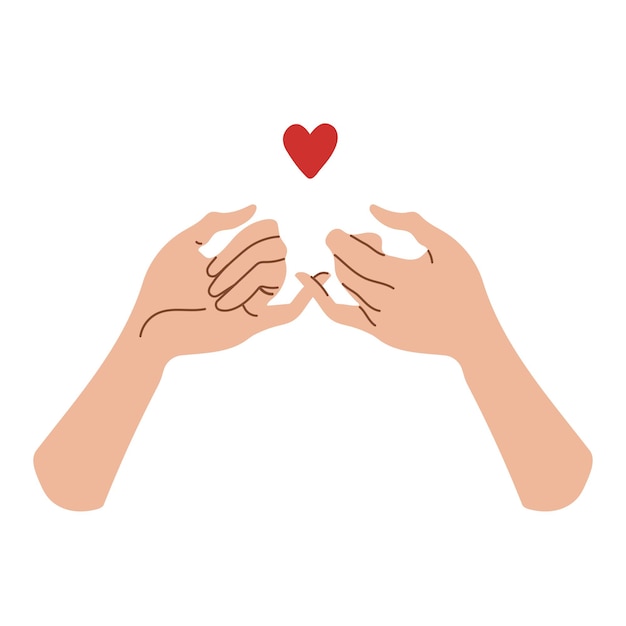Pinky promete manos gesticulando Concepto de reconciliación de amigos o amantes Ilustración vectorial