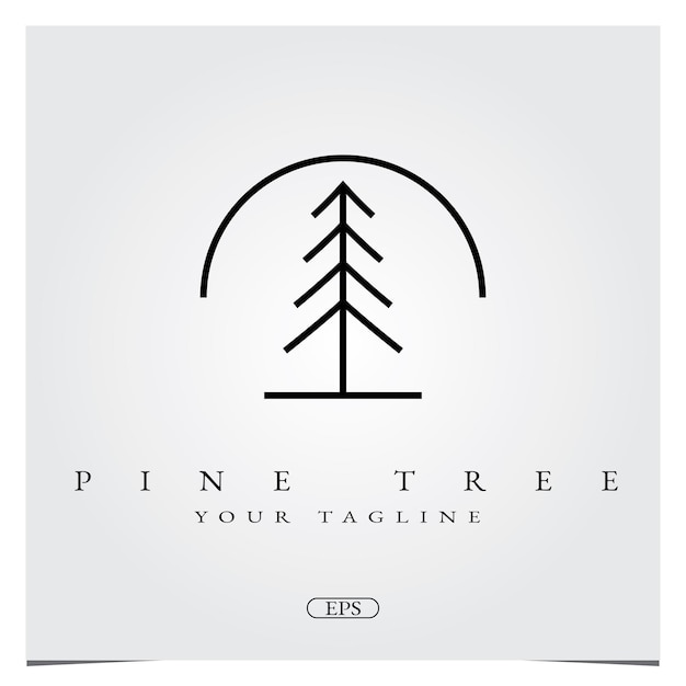 Pino círculo logo premium elegante plantilla vector eps 10