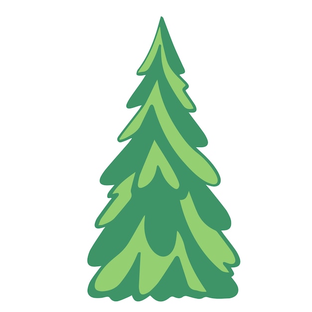 Pino en estilo plano Ilustración vectorial