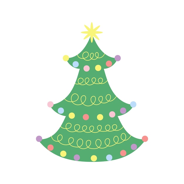 Pino vectorial de árbol de Navidad para tarjetas de felicitación invitación web banner