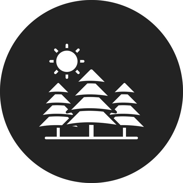 Pinos Imagen vectorial de íconos de paisaje Se puede usar para paisajes