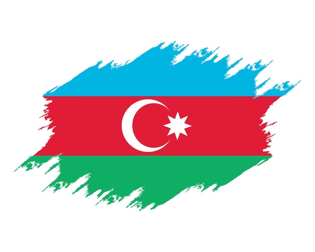 Vector pintado con bandera de pincel azerbaiyán bandera grunge azerbaiyán bandeira nacional día de la independencia de azerbaiyán