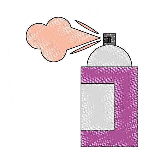 Vector pintar botella de spray garabato
