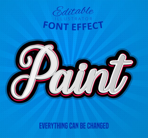 Vector pintar texto, efecto de fuente editable