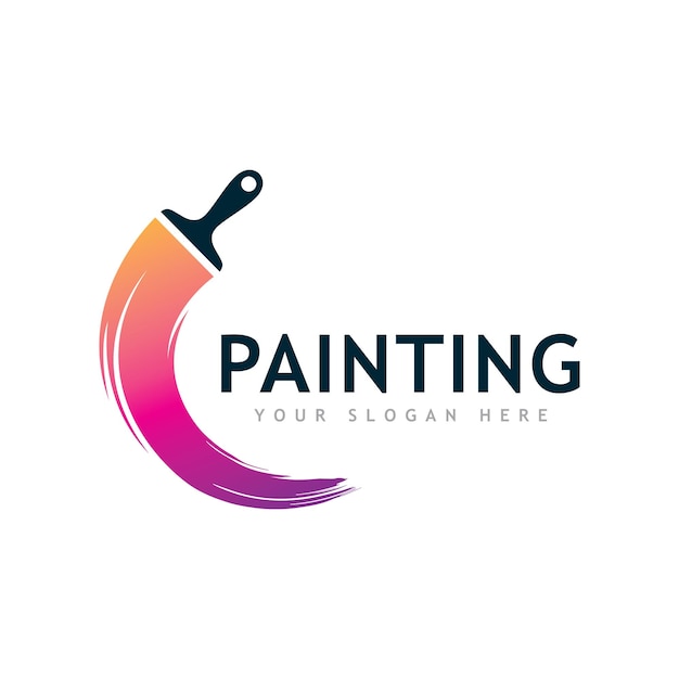 Pinte el logotipo a todo color estilo de diseño de lujo Concepto de pincel creativo