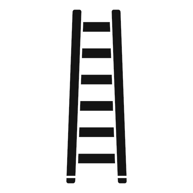 Pintor escalera icono simple vector construcción de madera herramienta portátil