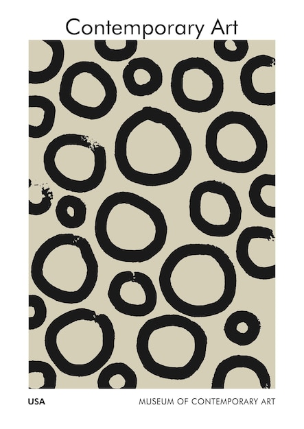 Pintura de abstracción - composición moderna de mediados de siglo. Plantilla de diseño vintage de 50x70cm. antecedentes