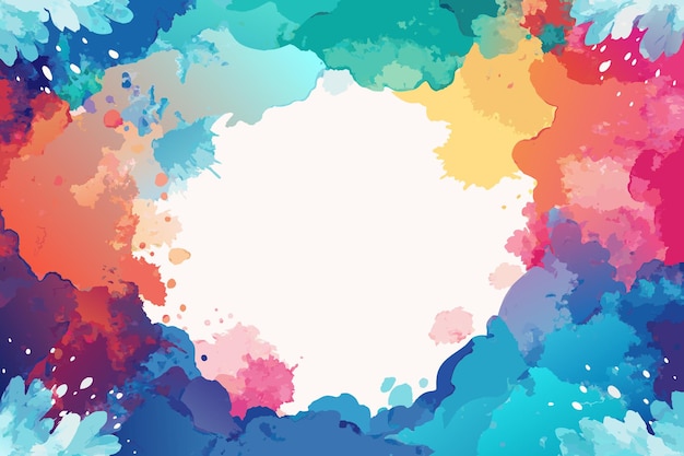 una pintura abstracta colorida de un círculo con un fondo blanco