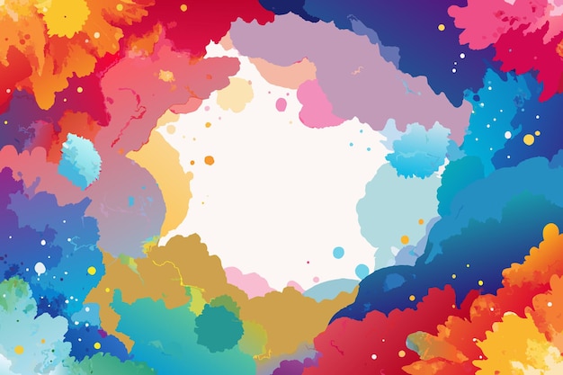 una pintura abstracta colorida de un círculo con un fondo blanco