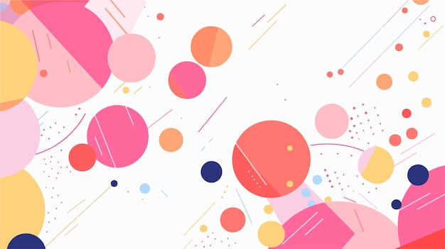 una pintura abstracta colorida de círculos y puntos con un fondo rosa