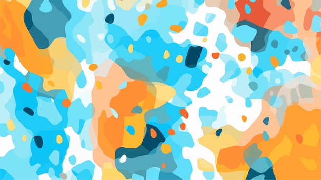 una pintura abstracta colorida de un color naranja azul y verde