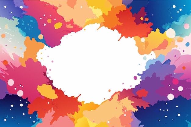 una pintura abstracta colorida con un marco blanco y un marco blanco